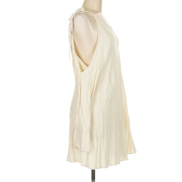 Free People Tunic Dress Cold Shoulder Cream Loose Fit Size Medium - Picture 3 of 5
